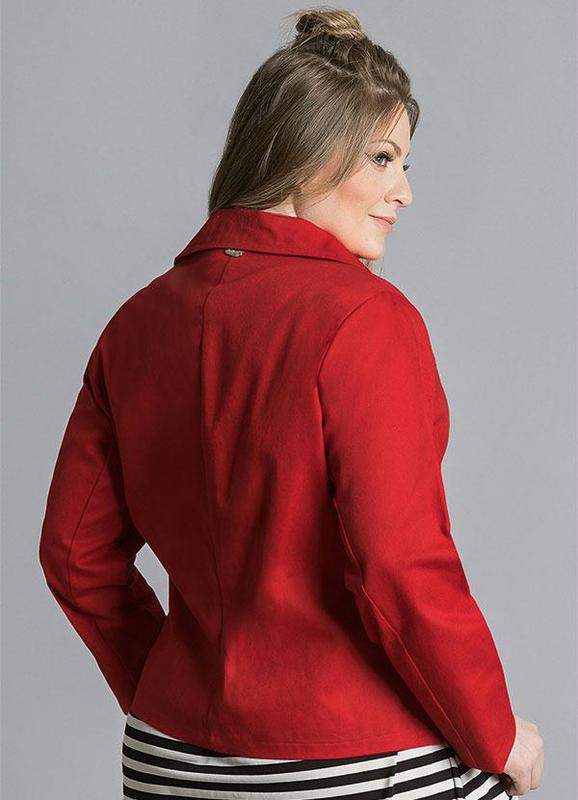 jaqueta vermelha plus size