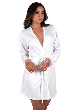 Robe feminino manga longa branco