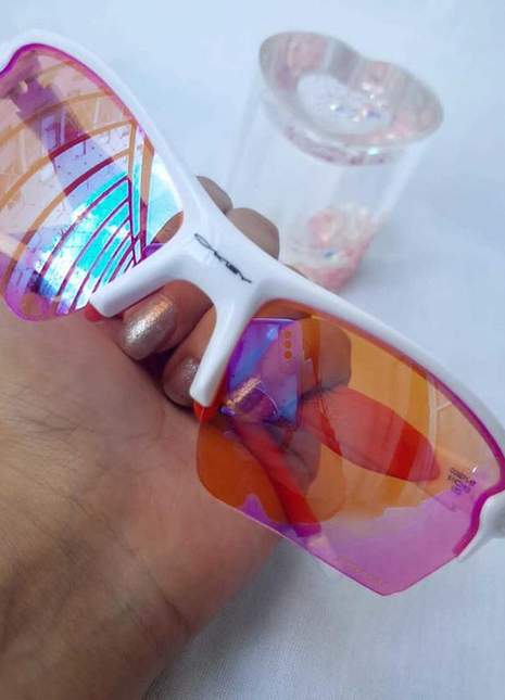 oculos de sol Flak 2.0 Rosa lente prizm b Branca vilão cores novas