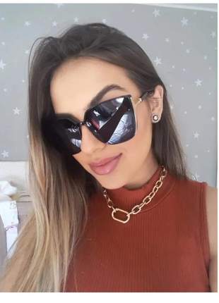 Óculos de sol feminino grande quadrado chic estiloso trend