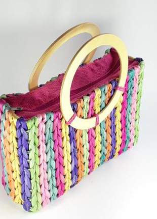 Bolsa bag sarah palha colorida