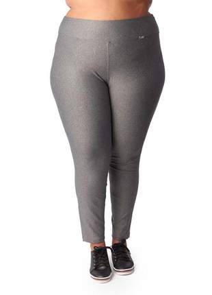 Calça legging modeladora plus size suplex com cintura alta cinza