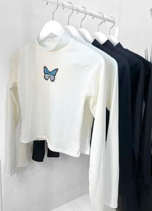 Blusa canelada butterfly