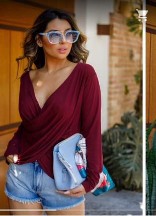 Blusinha transpassada moda blogueirinhas um luxo