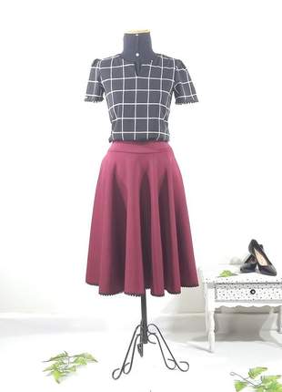 Blusa xadrez grid viscose conforto moda feminina evangélica