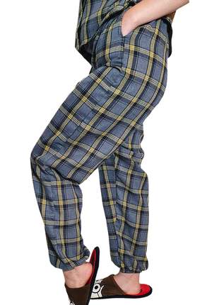 Calça pijama jogger feminina cinza loy