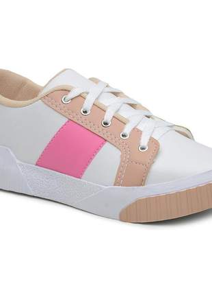 Tênis sneaker casual juliette feminino conforto colorido