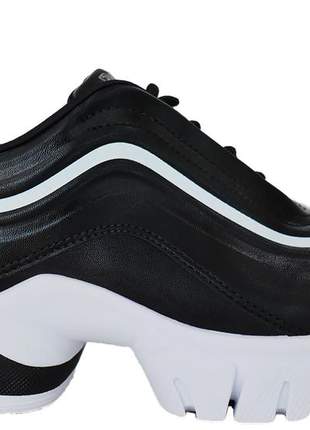 Tênis sneaker casual feminino preto ramarim coleção nova lançamento 2180202p