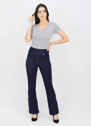 Calça flex jeans flare blue