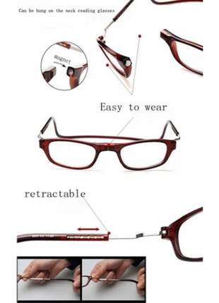 Óculos leitura lente c/grau armação suporte imã oportunidade