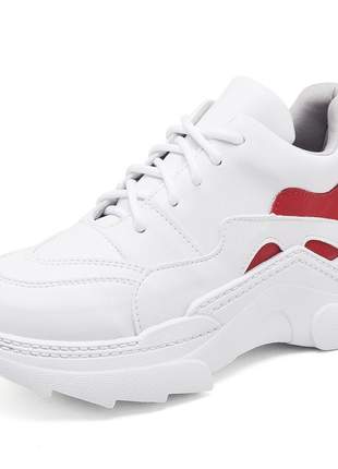 Tênis sneaker chuncky plataforma avalon 188 branco/vermelho