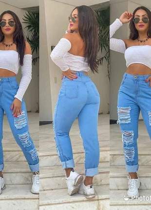 Calça jeans mom feminina