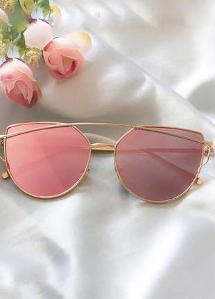 Óculos de sol love espelhado rosa
