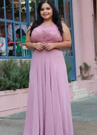 Vestido de festa plus size rose madrinha de casamento noivas