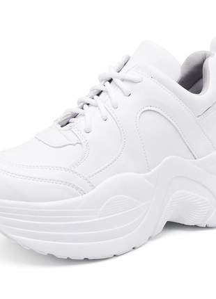 Tênis chuncky sneaker plataforma cadarço extra mah 189 branco