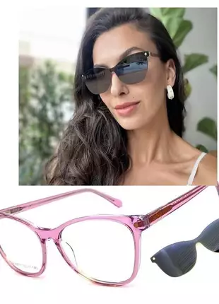 Armação óculos grau premium clip on solar original