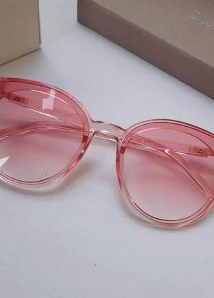 Óculos de sol dior gatinho proteção uv 400 lente escura cores rosa preto marrom
