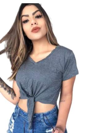 Blusa blusinha top cropped de amarrar moda blogueira