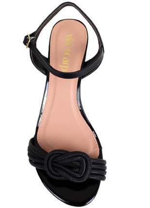 Sandália salto grosso baixa  feminina preto via scarpa coleção nova 130414388p