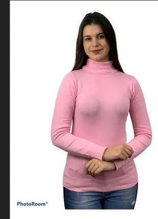 Kit com 3 blusa cacharrel feminina lã trico tricot gola alta
