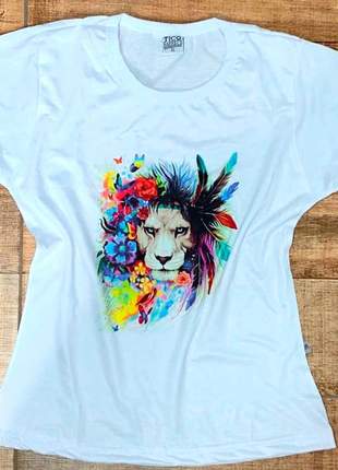 Camiseta t-shirt blusinha casual moda feminina - leão