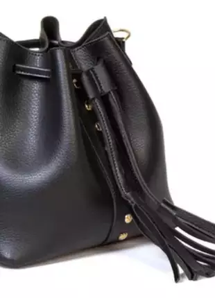 Bolsa saco feminina preto transversal preta couro ecológico