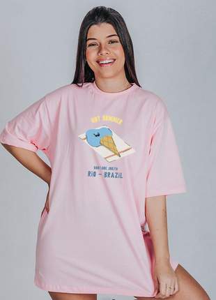 Camiseta feminina oversized summer