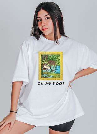 Camiseta feminina oversized oh my dog