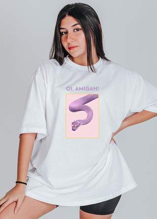 Camiseta feminina oversized oi amigah