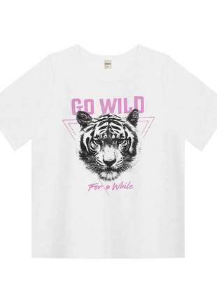 T-shirt feminina go wild branco 6157175000