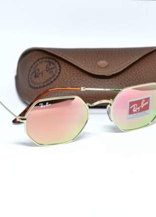 Óculos de sol ray ban octagonal rb 3556 unissex 6 cores disponível