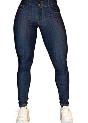 Calça jeans feminina skinny cós alto levanta bumbum c/ lycra