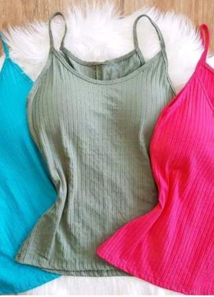 Blusa feminina  regatinha canelada blusinhas de alcinha moda feminina