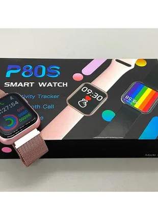 Relógio inteligente smartwatch p80s compativel lançamento