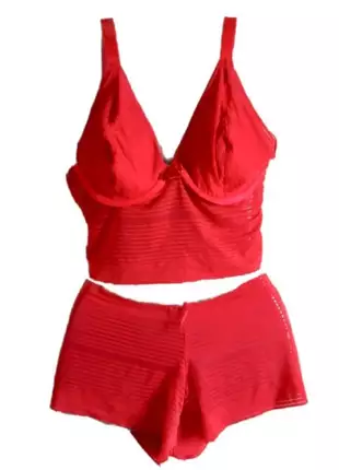 Conjunto lingerie  dolce sedutti cropped  plus size sem bojo vermelho