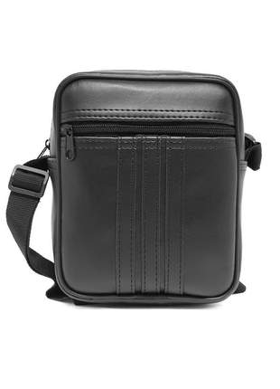 Bolsa bag couro ecológico impermeável e tiracolo. ref: 449 (preto)