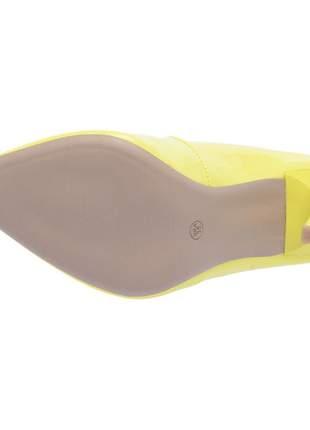 Sapato social feminino scarpins amarelo salto alto fino