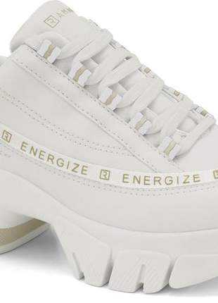 Tênis sneaker branco/dourado feminino ramarim 2180204d