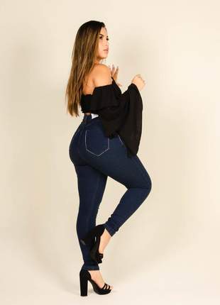 Calça jeans bruna skinny super lipo com cinta modeladora feminina