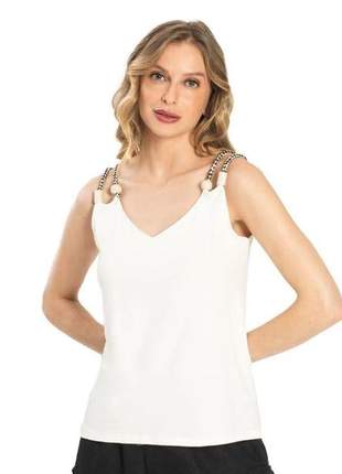 Blusa de alça navy off white feminina e13929022