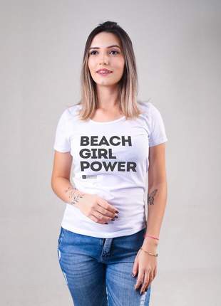 Babylook feminina branca que preserva beach girl power