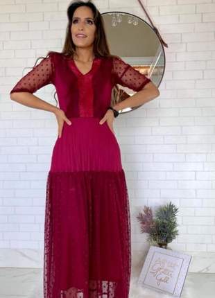 Vestido feminino longo luxo vermelho