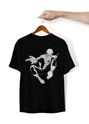 Camiseta Unissex Algodão 30.1 Personalizado Estampa Spider Man