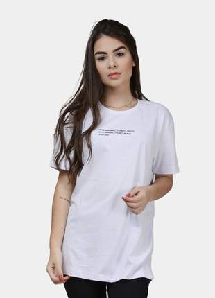 Camiseta estampada minimal algodão feminina branca