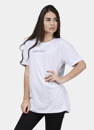 Camiseta Estampada Minimal Algodão Feminina Branca