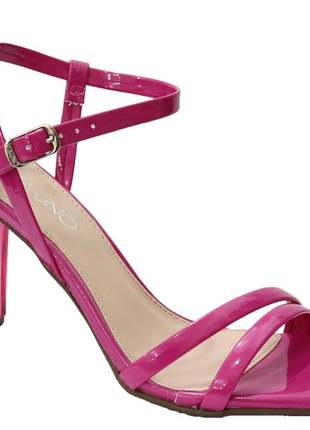 Sandália rosa feminino salto alto acrílico via uno coleção nova 530003stavvr