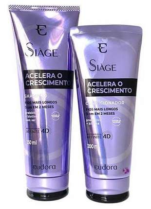 Siage acelera crescimento shampoo+condicionador eudora