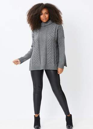 Blusa ralm suéter de tricot em tranças