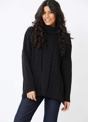 Blusa ralm suéter de tricot em tranças