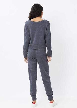 Conjunto ralm tricot  blusa manga longa e calça jogger - jeans